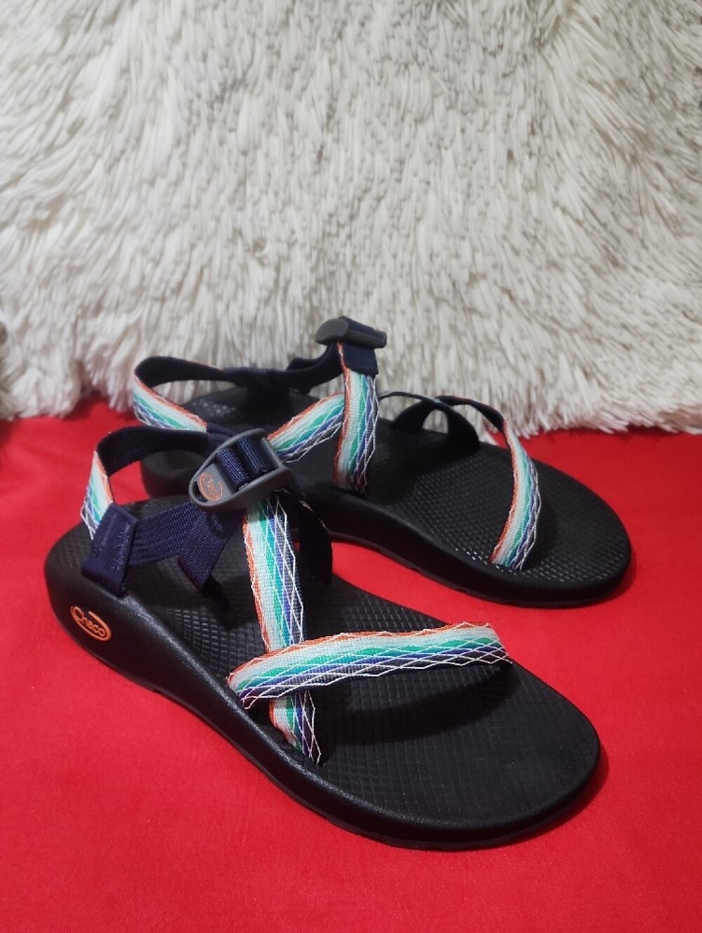 Chaco Women's Black Sandals with Multicolor Straps